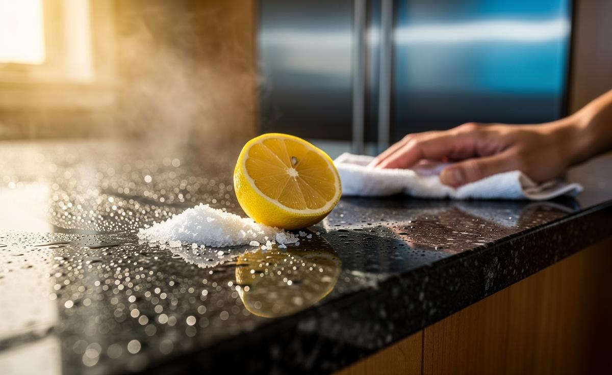The Lemon Juice And Salt Secret That Makes Countertops Glisten Like New